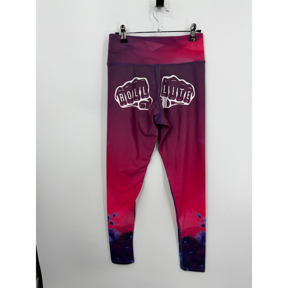 Roll Lite Jiu Jitsu‎ Leggings Women Small Pink Purple Ombre Floral BJJ Spats